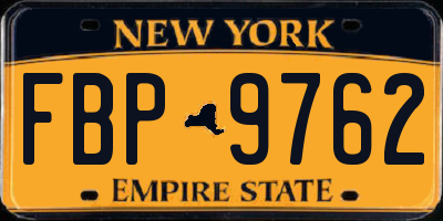 NY license plate FBP9762