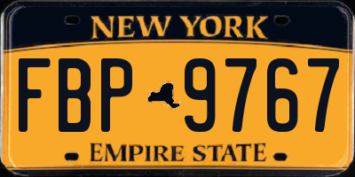 NY license plate FBP9767