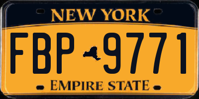 NY license plate FBP9771