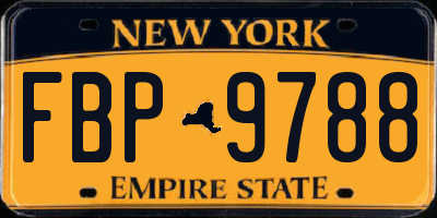 NY license plate FBP9788