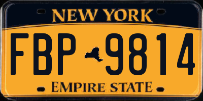 NY license plate FBP9814