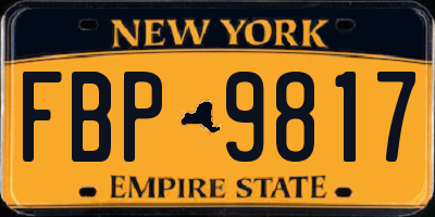 NY license plate FBP9817