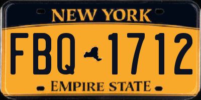 NY license plate FBQ1712