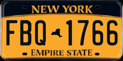 NY license plate FBQ1766
