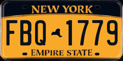 NY license plate FBQ1779