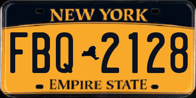 NY license plate FBQ2128