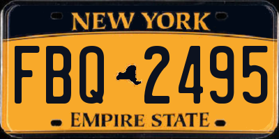 NY license plate FBQ2495