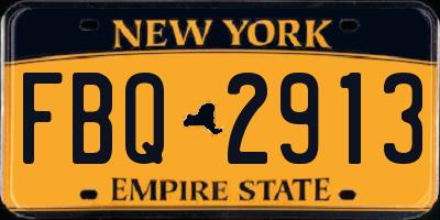 NY license plate FBQ2913