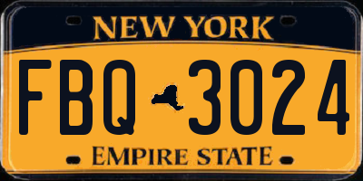 NY license plate FBQ3024