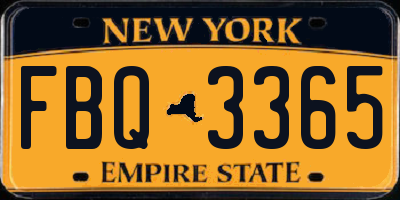 NY license plate FBQ3365