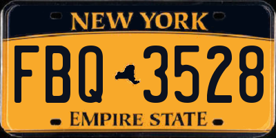 NY license plate FBQ3528