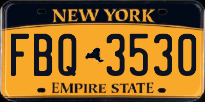 NY license plate FBQ3530