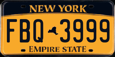 NY license plate FBQ3999