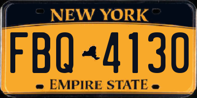 NY license plate FBQ4130