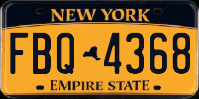 NY license plate FBQ4368