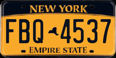 NY license plate FBQ4537