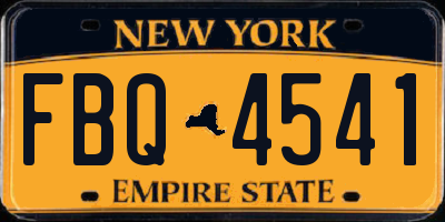 NY license plate FBQ4541