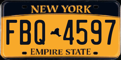 NY license plate FBQ4597