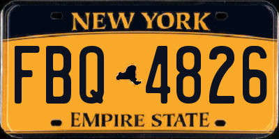 NY license plate FBQ4826