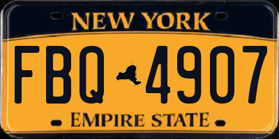 NY license plate FBQ4907