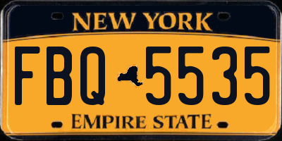 NY license plate FBQ5535