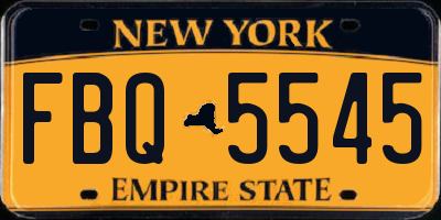 NY license plate FBQ5545
