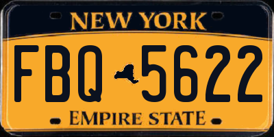 NY license plate FBQ5622