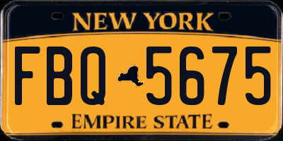 NY license plate FBQ5675