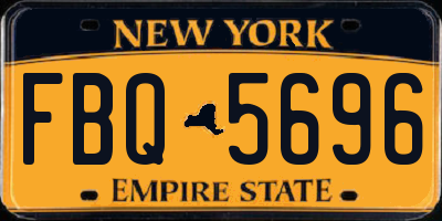 NY license plate FBQ5696