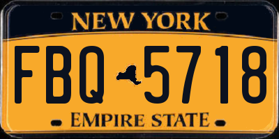 NY license plate FBQ5718
