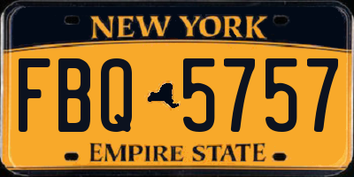 NY license plate FBQ5757