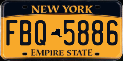 NY license plate FBQ5886