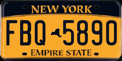 NY license plate FBQ5890