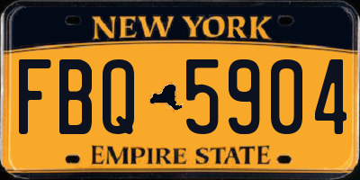 NY license plate FBQ5904