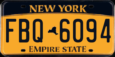 NY license plate FBQ6094