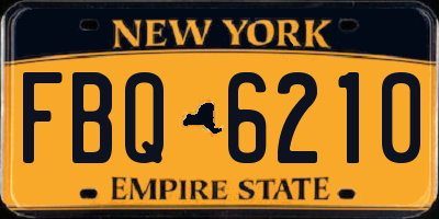NY license plate FBQ6210