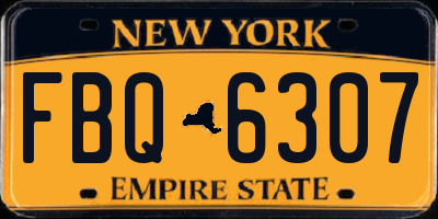 NY license plate FBQ6307