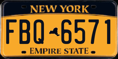 NY license plate FBQ6571