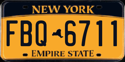 NY license plate FBQ6711