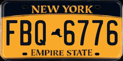 NY license plate FBQ6776