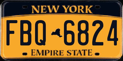 NY license plate FBQ6824
