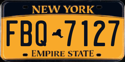 NY license plate FBQ7127