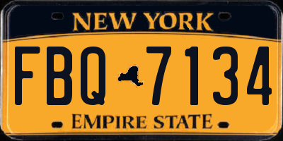 NY license plate FBQ7134