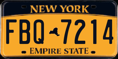 NY license plate FBQ7214