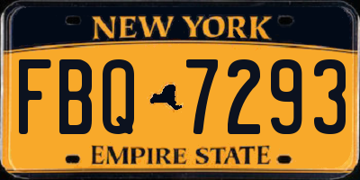 NY license plate FBQ7293