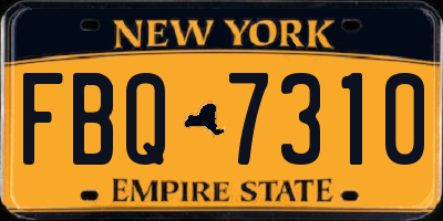 NY license plate FBQ7310