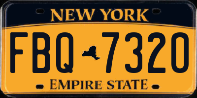 NY license plate FBQ7320