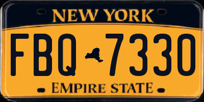 NY license plate FBQ7330