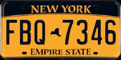 NY license plate FBQ7346