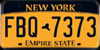 NY license plate FBQ7373
